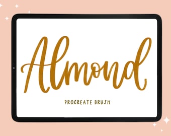 Almond Procreate Brush, Digital Brush, Procreate Lettering Brush, Calligraphy textured brush, Calligraphy Brush for Procreate