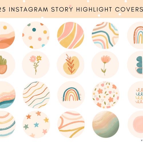 25 Groovy Retro Instagram Highlight Covers Summer Highlight - Etsy