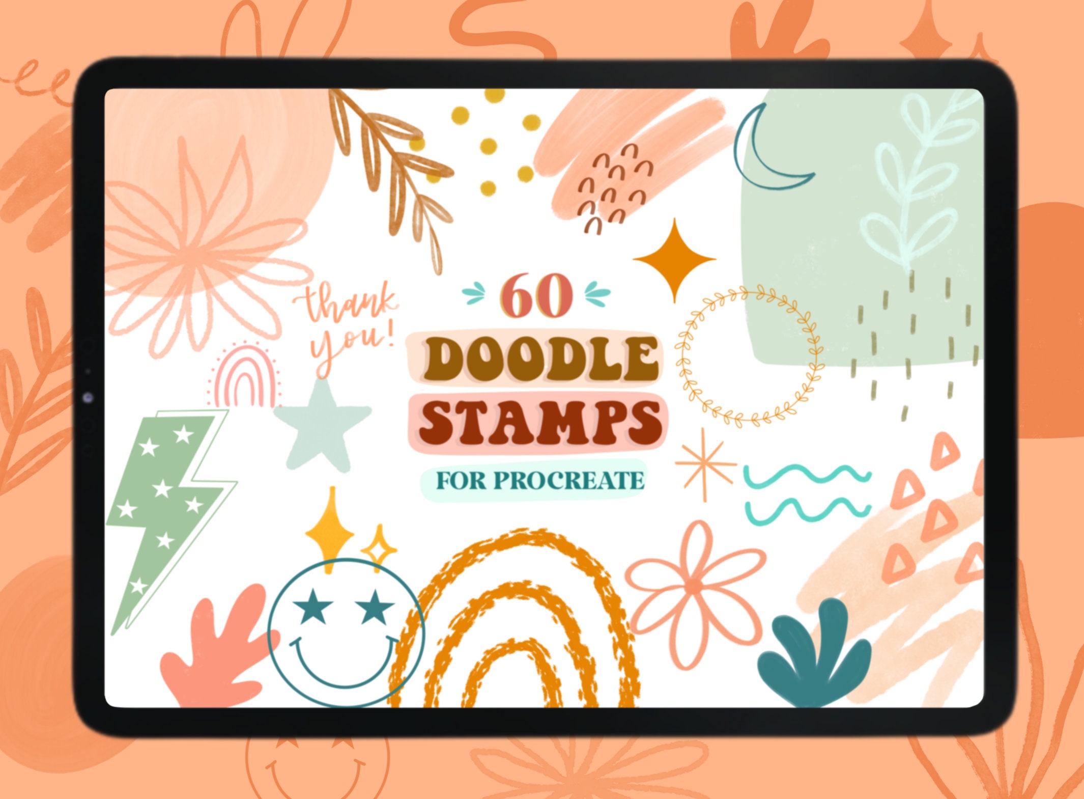 Abstract Doodles Procreate Stamps Procreate Stamp Brush Etsy UK