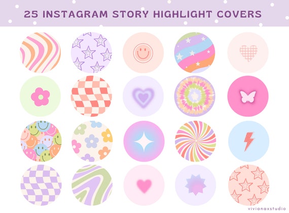 25 Groovy Retro Instagram Highlight Covers Summer Highlight - Etsy