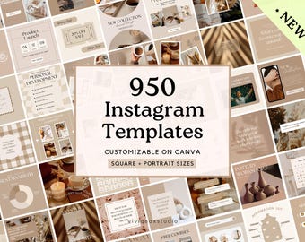 950 Instagram Templates | Neutral Brown Beige Templates | Neutral Templates | aesthetic carousels | Portrait Size
