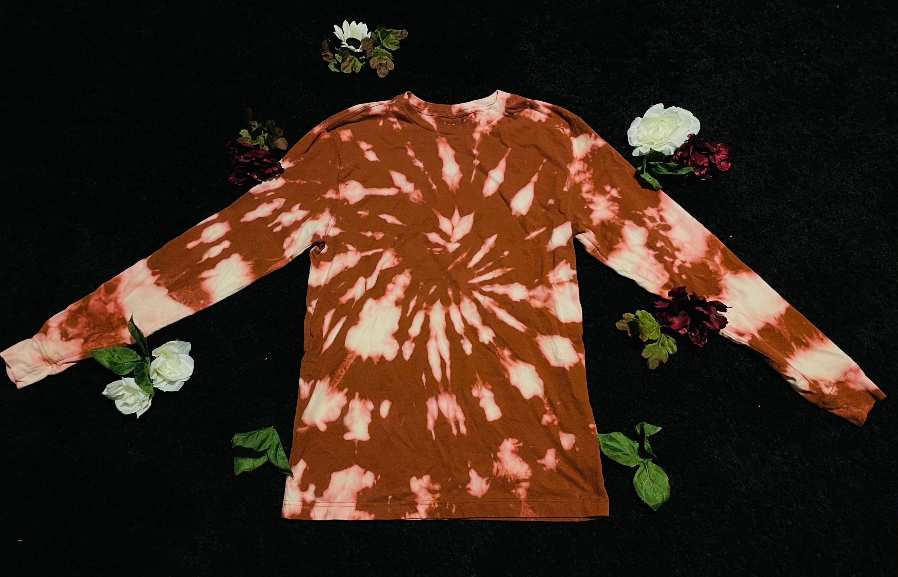 orange bleach dye shirt