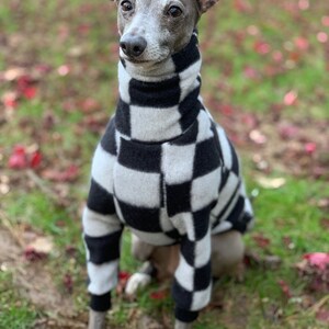 Italian Greyhound NOOD: Checkered Fleece Turtle -  Made to Order