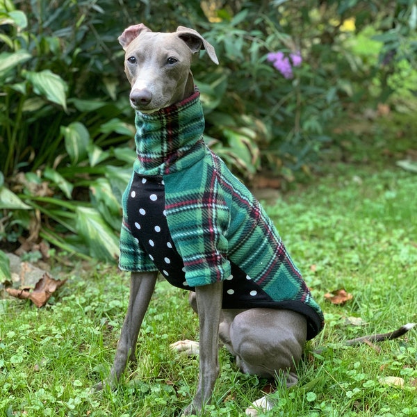 Italian Greyhound NOOD: Pattern Mix Fleece Pullover-  Made to Order