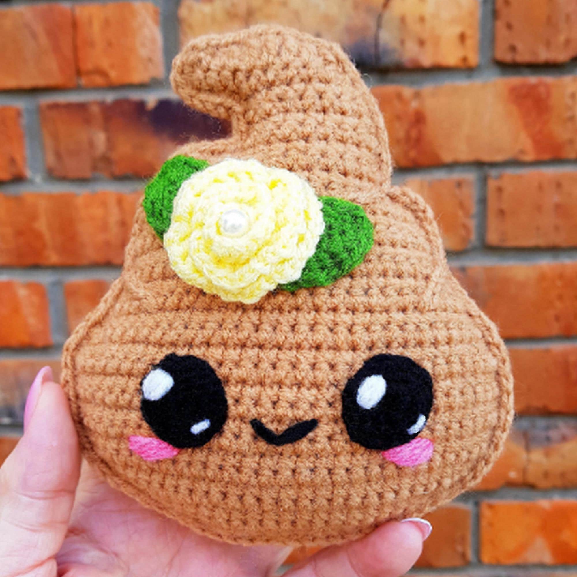 Funny Crochet Flower Poop Amigurumi Pattern | Toilet Humor Gag Gift ...
