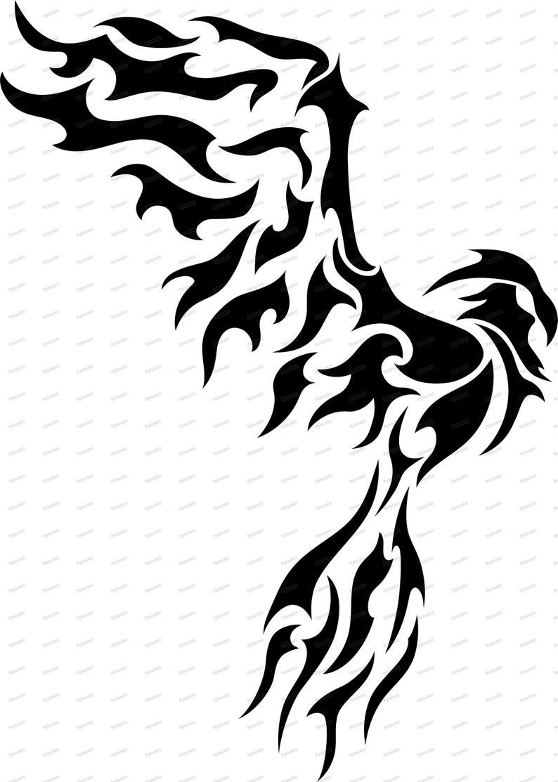 Phoenix Design SVG Phoenix Vinyl Stencil PNG Phenix Template Etsy