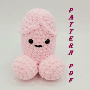 Crochet Pink Penis Plush Pattern, Amigurumi Willy Toy (PDF Pattern)