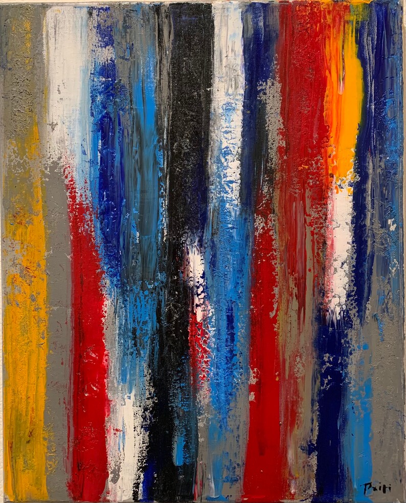 Original Abstract Modern Colorful Painting on Canvas Large Wall