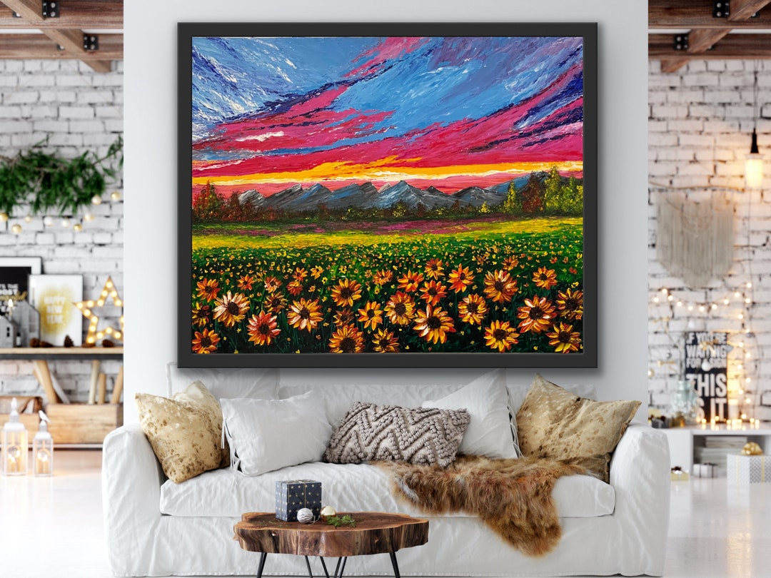 Abstract Original Landscape Modern Colorful Painting on Canvas Large ...