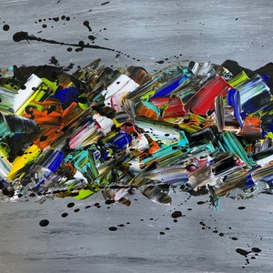 Original Abstract Modern Colorful Painting On Canvas Large Wall Contemporary Art