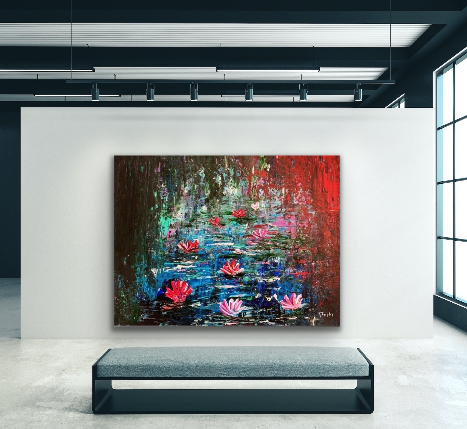 Abstract Landscape Painting Original Modern Colorful on Canvas Large ...