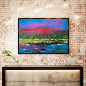 Contemporary Wall Art, Palette Knife Painting, Colorful Landscape Painting, Modern, Abstract, Original, Large, Wall Textured Art on Canvas