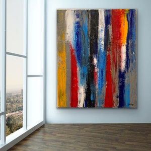 Original Abstract Modern Colorful Painting On Canvas Large Wall Contemporary Art