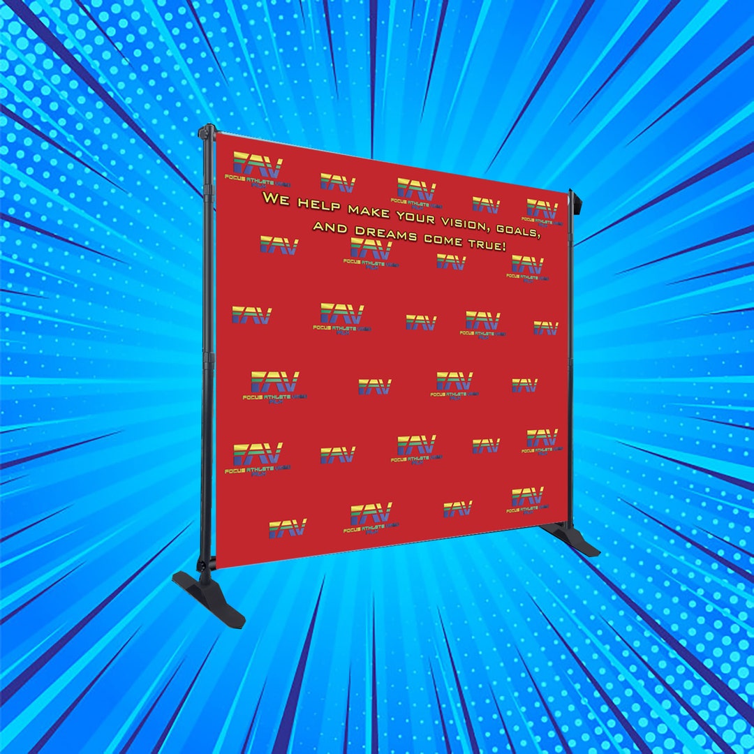 Step & Repeat FABRIC Backdrop + Stand + Carrying Case Included ...