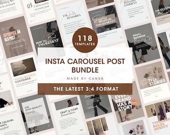 Creamy Brown Instagram Carousel Templates | Canva Social Media Pack