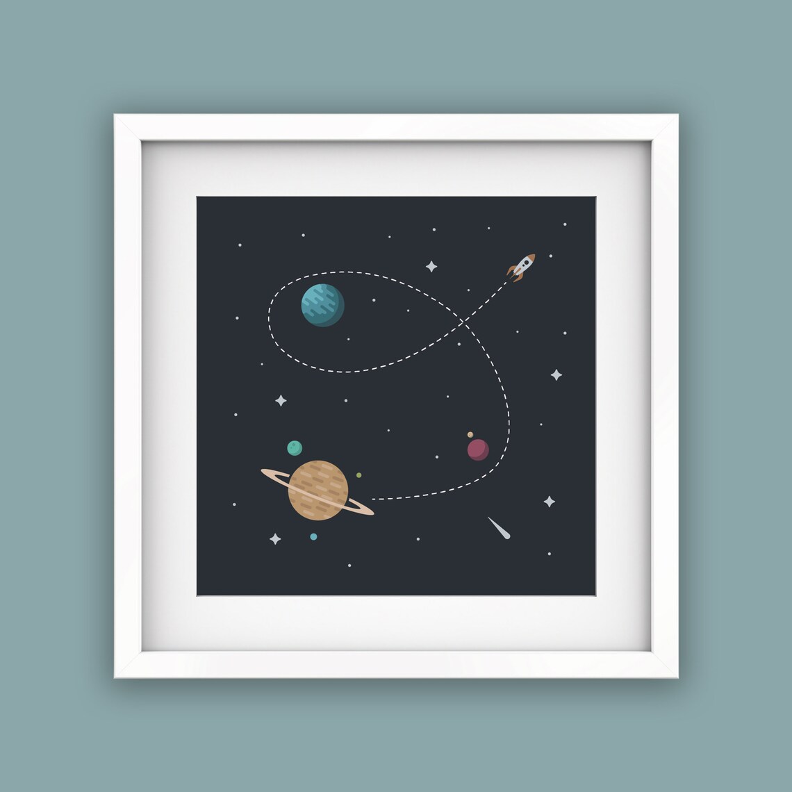 Space Nursery Wall Print / Space Art / Nursery Print / Baby Etsy UK