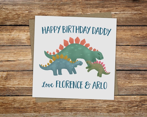 Personalised Dinosaur Dad Birthday Card / Birthday Card Dad / Birthday Card Daddy / Daddy Birthday Card / Dad Birthday / Dinosaur Card