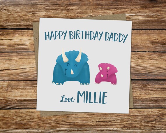 Personalised Dinosaur Dad Birthday Card / Birthday Card Dad / Birthday Card Daddy / Daddy Birthday Card / Dad Birthday / Dinosaur Card