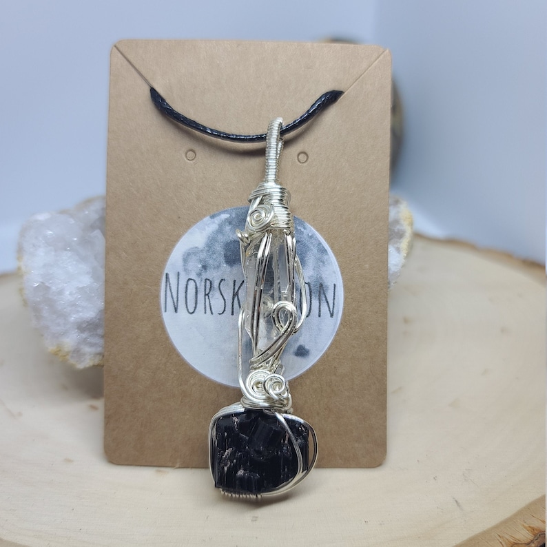 Quartz Point Black Tourmaline Pendant