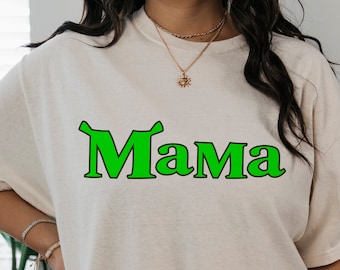 Shrek-shirt, mama-shirt, Shrek-feest, mama- en papa-shirt, kersverse moedershirt