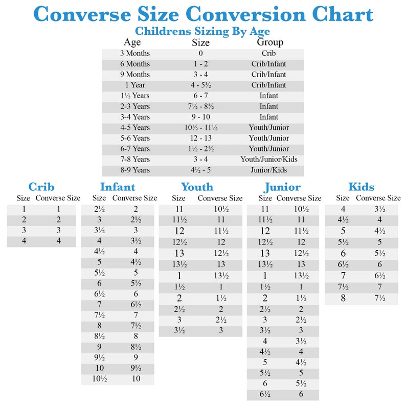 Converse All Star Size Chart