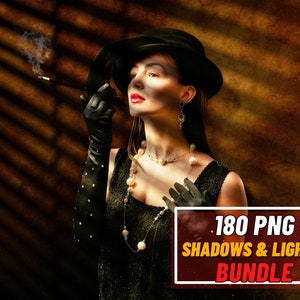 180 PNG Shadow Overlays Bundle: Natural Blinds Shadow Photoshop Overlays, Sun Light Windows Reflection Layer, Floral Shadow Cast Effect