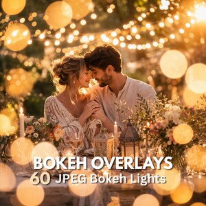 Wedding Bokeh Overlays – 160 Fairy Lights, String Lights & Bokeh Effects for Photoshop Editing