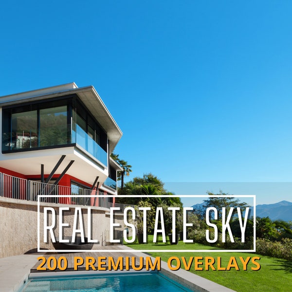 Real Estate Sky Overlays Bundle, Realtor Photoshop Sky Overlays, Lightroom Sky Replacement Layers, Real Estate Photography Editing