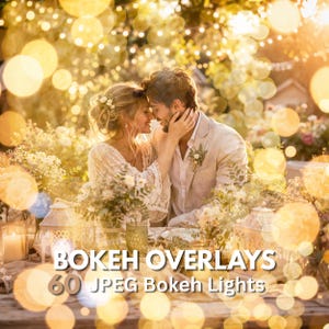 Wedding Bokeh Overlays – 160 Fairy Lights, String Lights & Bokeh Effects for Photoshop Editing