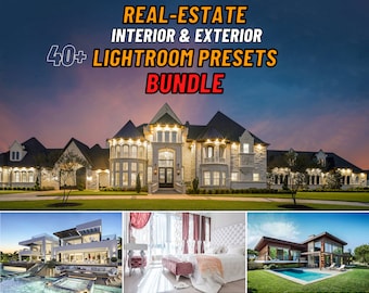 40+ Real Estate Presets Mobile, Exterior & Interior Lightroom Presets, Indoor Bright White Filters, Light and Airy Blogger Presets