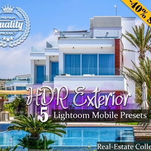 MOBILE Lightroom Presets - HDR Real Estate Exterior, Bright Outdoor Presets, Vibrant Lightroom Presets, Real Estate Photographer Presets