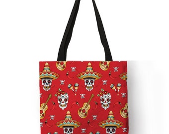 Colorful Cat Oil Painting Linen Tote Bag Eco-Friendly Beach Bag Reusable