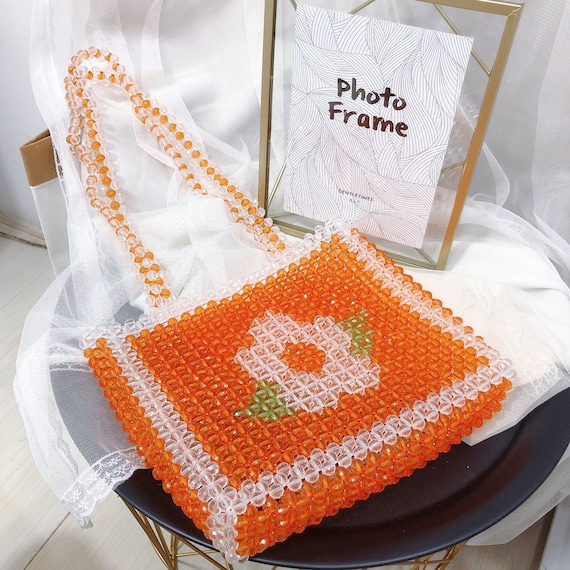 Transparent Flower Beaded Bags Handmade Pearl Handbags Luxury | Etsy
