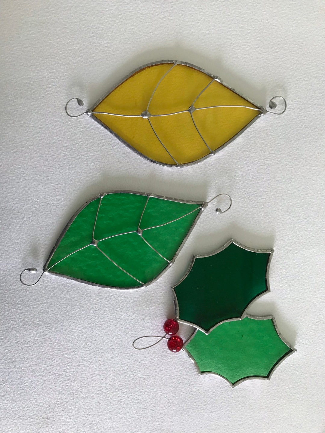 Stained Glass Leaf Suncatcher Etsy UK