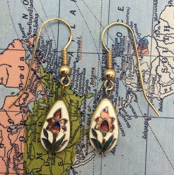 Iris Cloisonné Earrings