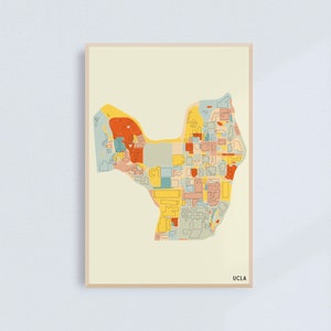 UCLA CAMPUS MAP (Los Angeles, California) - Fine Art Giclee Print - Museum Quality