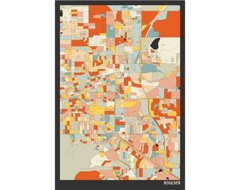 Boulder, Colorado Map - Fine Art Giclée Print - Museum Quality