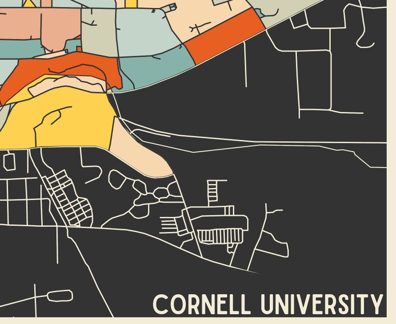 CORNELL UNIVERSITY MAP Fine Art Giclee Print Museum | Etsy