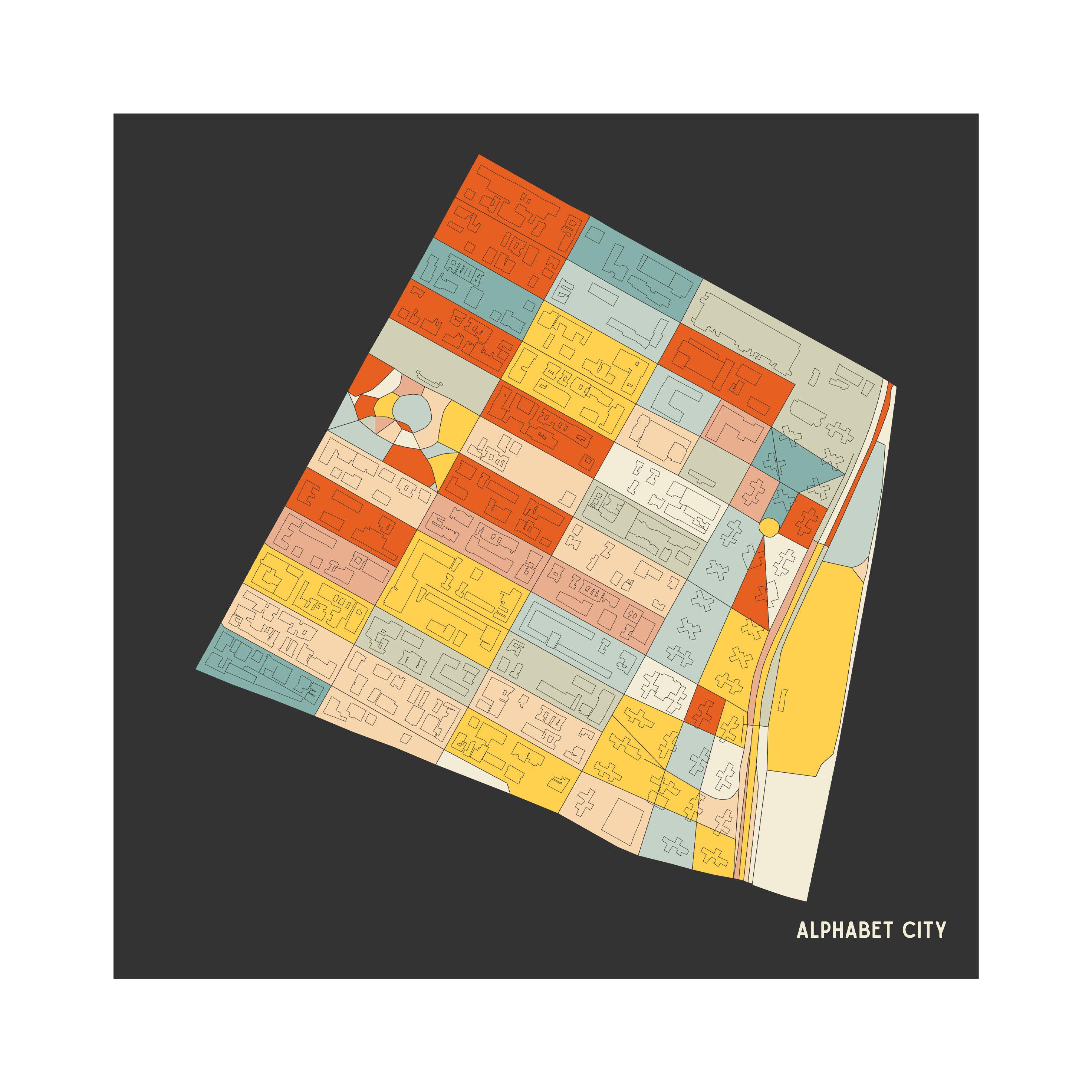 Alphabet City Map - Fine Art Giclée Print - Museum Quality - Etsy