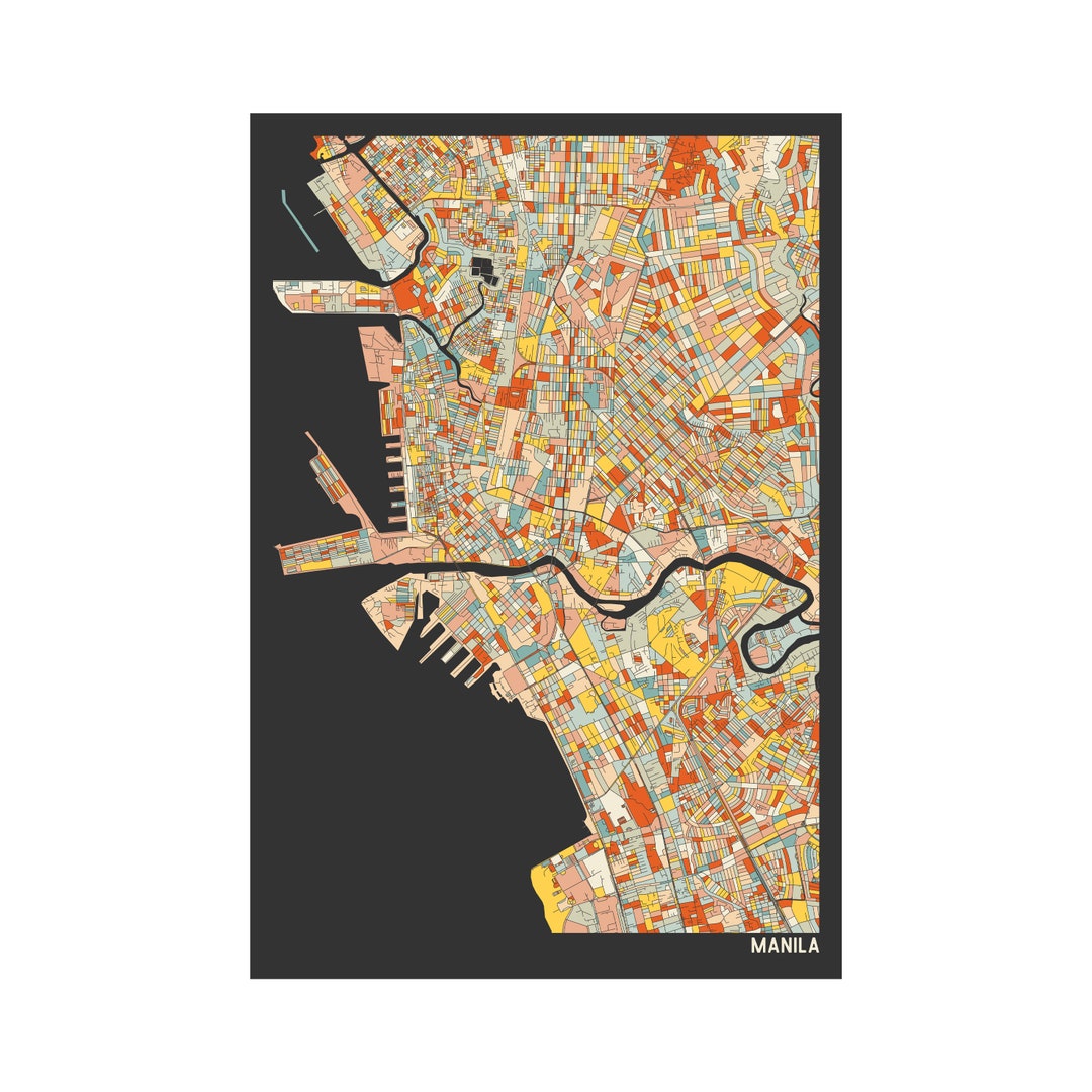 MANILA, PHILIPPINES Map Fine Art Giclée Print Museum Quality Etsy