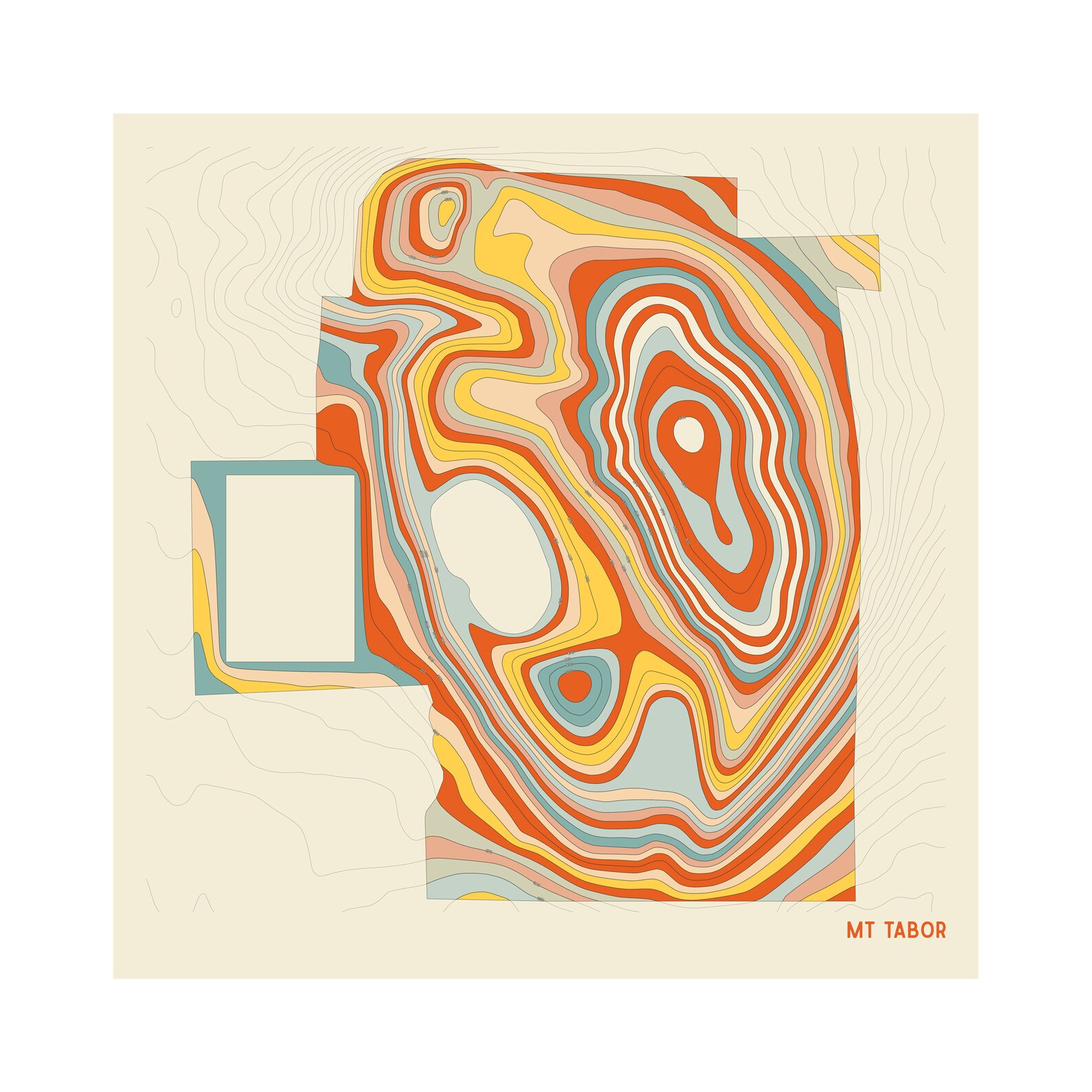 MOUNT TABOR PARK Portland Park Map Fine Art Giclée Print Etsy