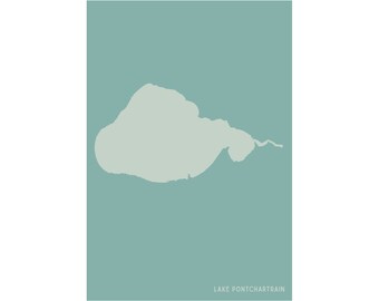 MAPPA LAKE PONTCHARTRAIN - Stampa Giclée d'arte - Qualità del museo