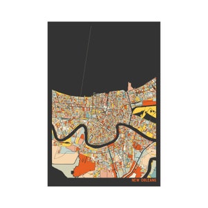 NEW ORLEANS MAP - Fine Art Giclée Print - Museum Quality