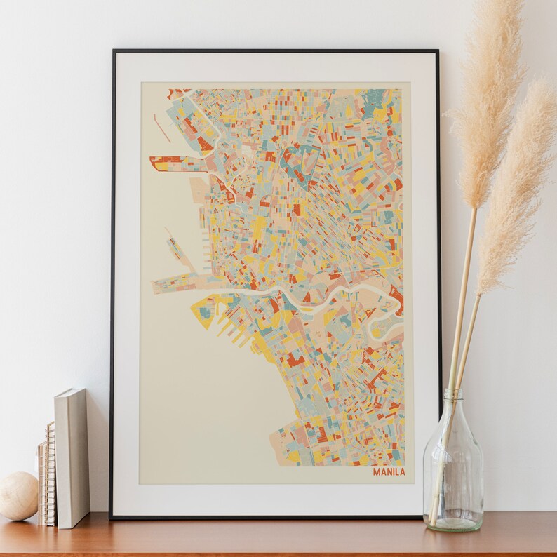 MANILA PHILIPPINES Map Fine Art Giclée Print Museum Etsy