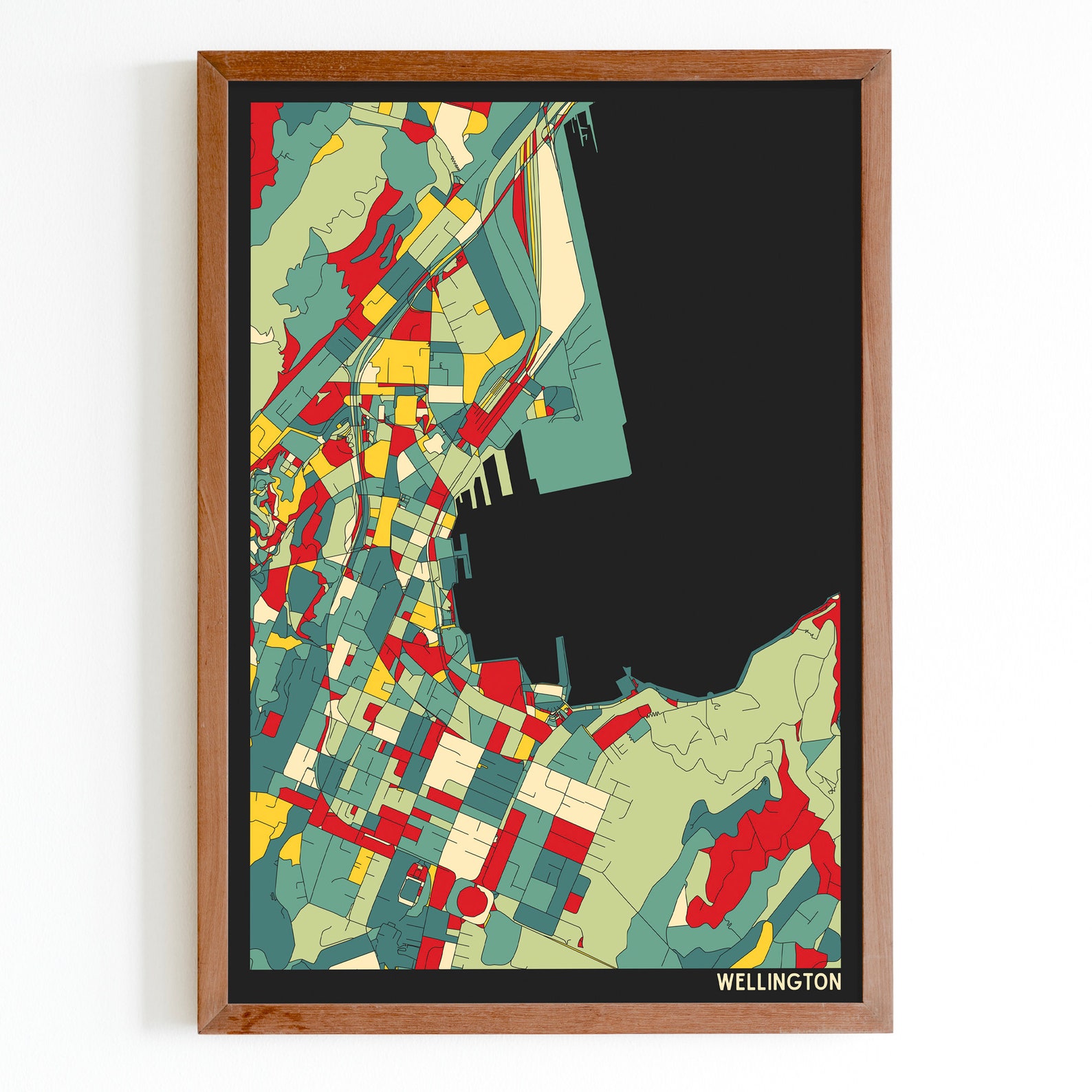 WELLINGTON NEW ZEALAND Map Fine Art Giclée Print Museum Etsy