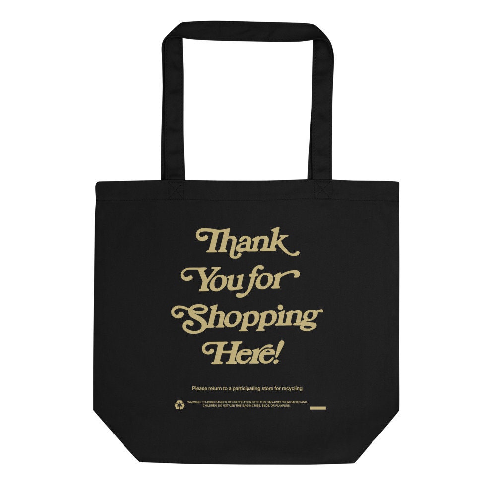 Thank You for Shopping Here Classic Plastic Bag Graphic Organic