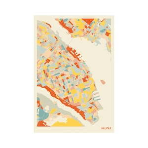HALIFAX, NOVA SCOTIA - Street Map - Fine Art Giclée Print - Museum Quality
