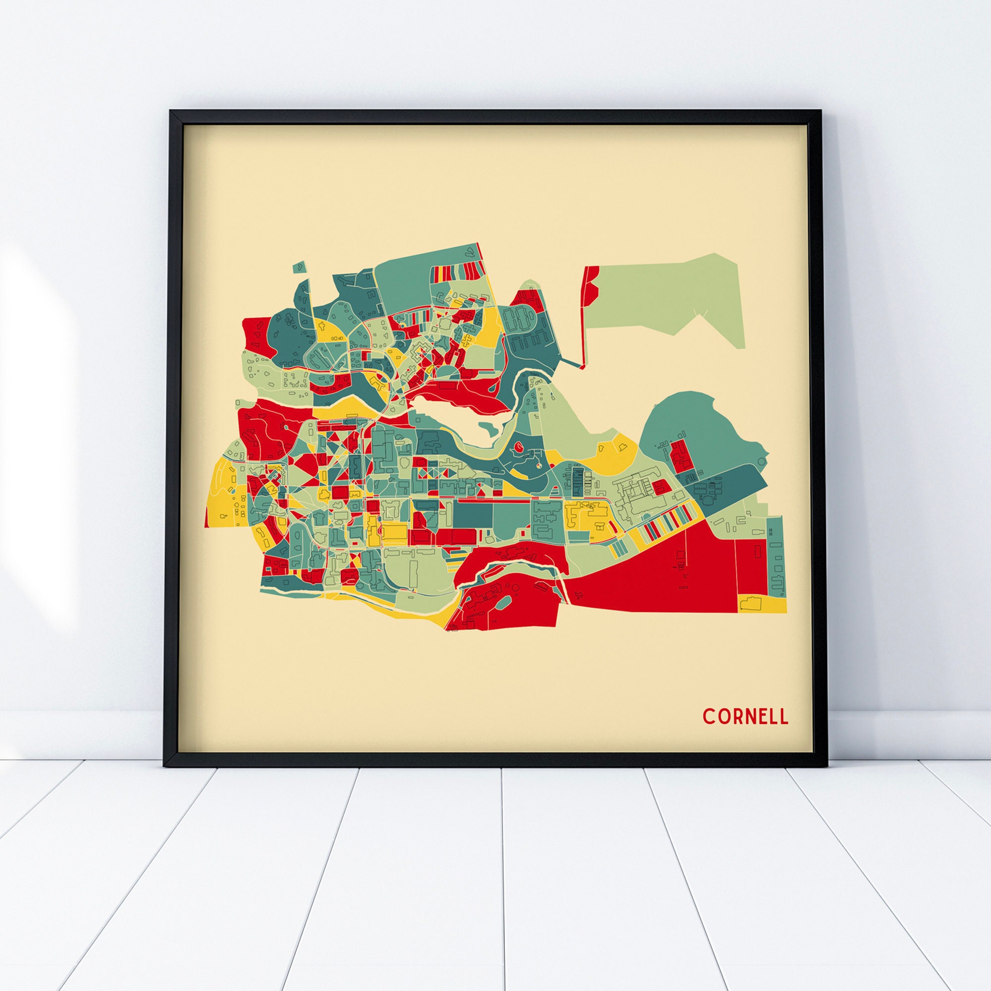 CORNELL UNIVERSITY CAMPUS Map Fine Art Giclée Print Museum | Etsy