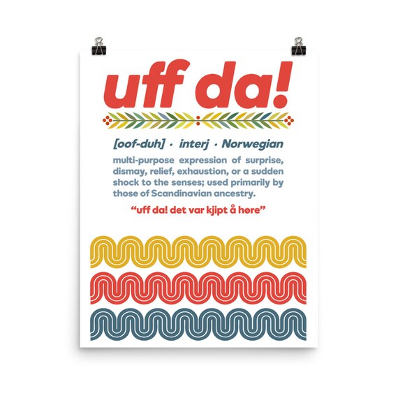 UFF DA Untranslatable Norwegian Words Definition & Design 