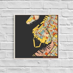 BROOKLYN WATERFRONT MAP (Redhook) - Fine Art Giclee Print - Museum Quality